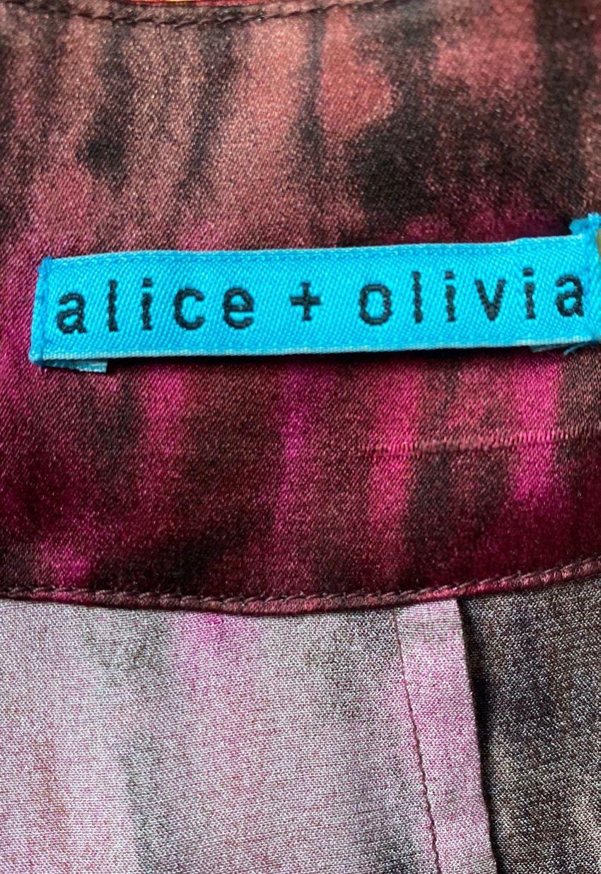 Alice + Olivia Burgundy Silk Top
