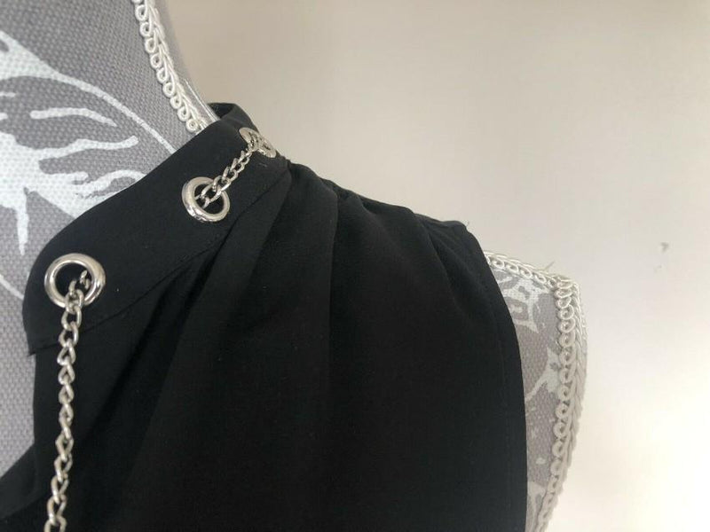 Michael Michael Kors Black Silk Eyelet Top