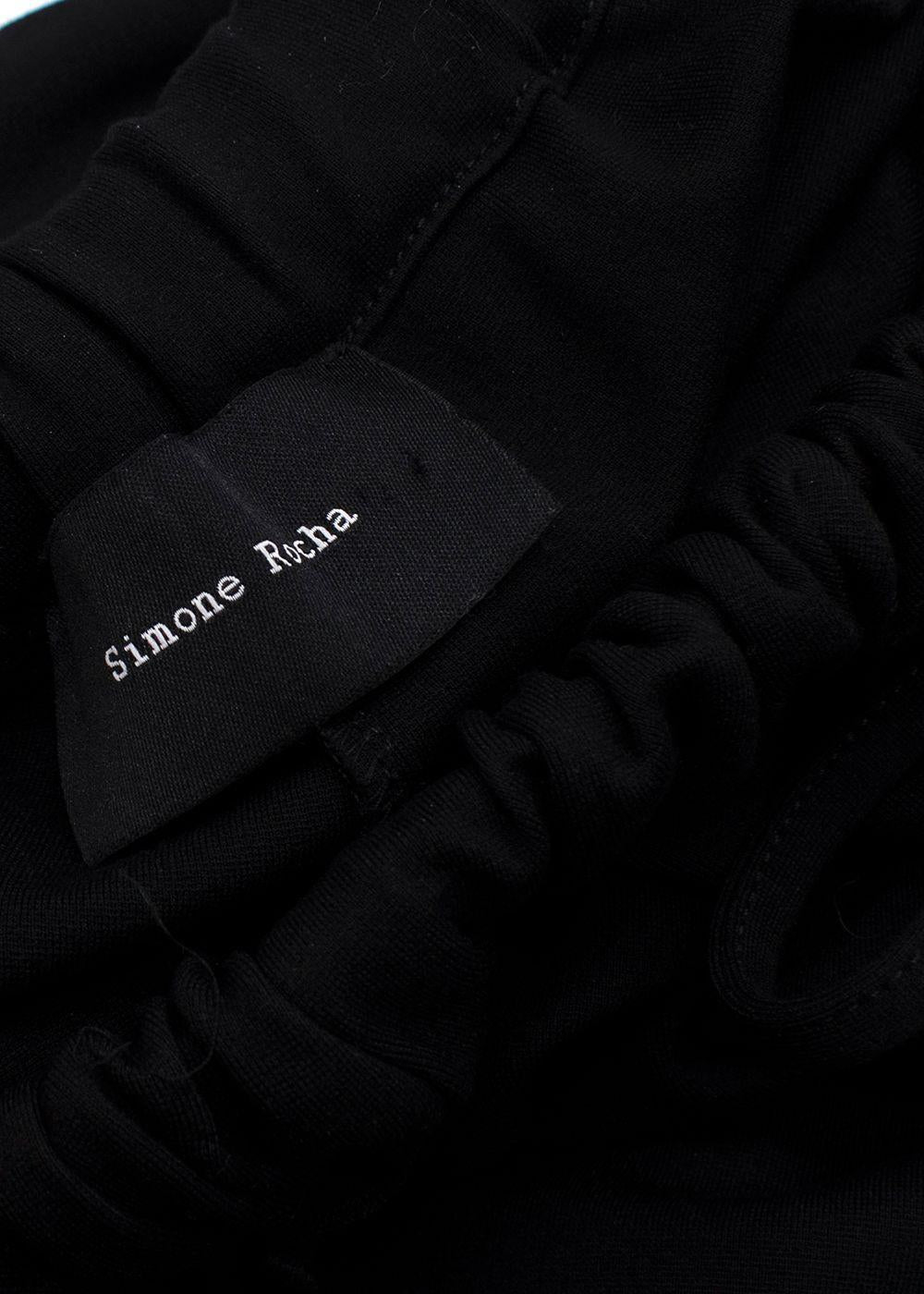 Simone Rocha Black Frill Detail Cuffed Joggers