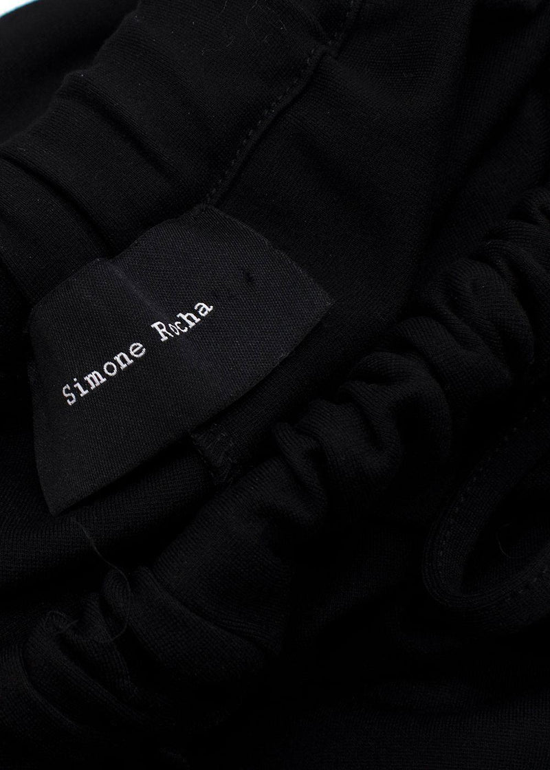 Simone Rocha Black Frill Detail Cuffed Joggers