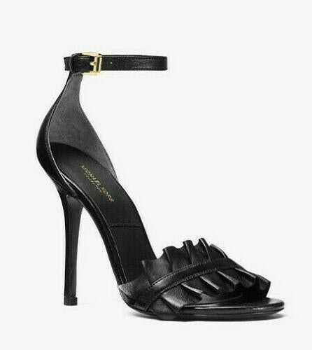 Michael Kors Collection black leather Priscilla ankle strap sandals