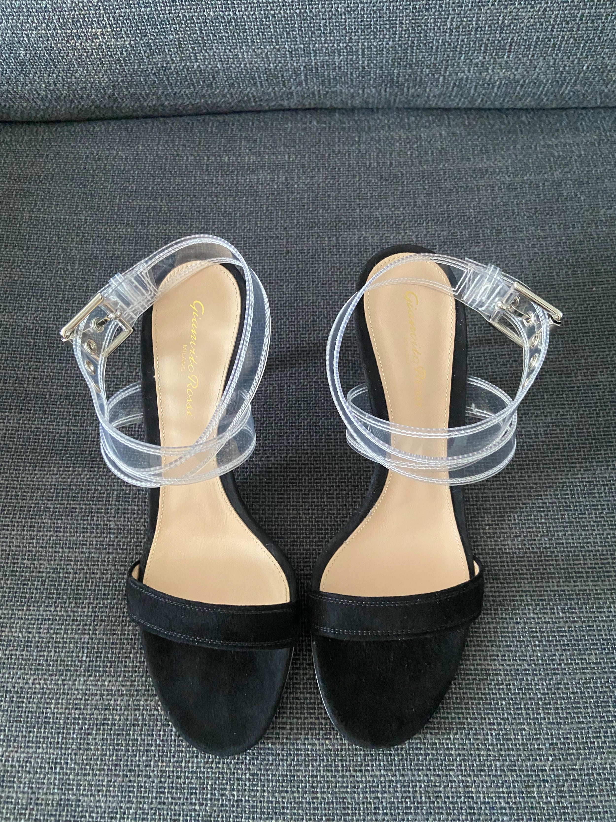 Black Suede Terry 85 Sandals