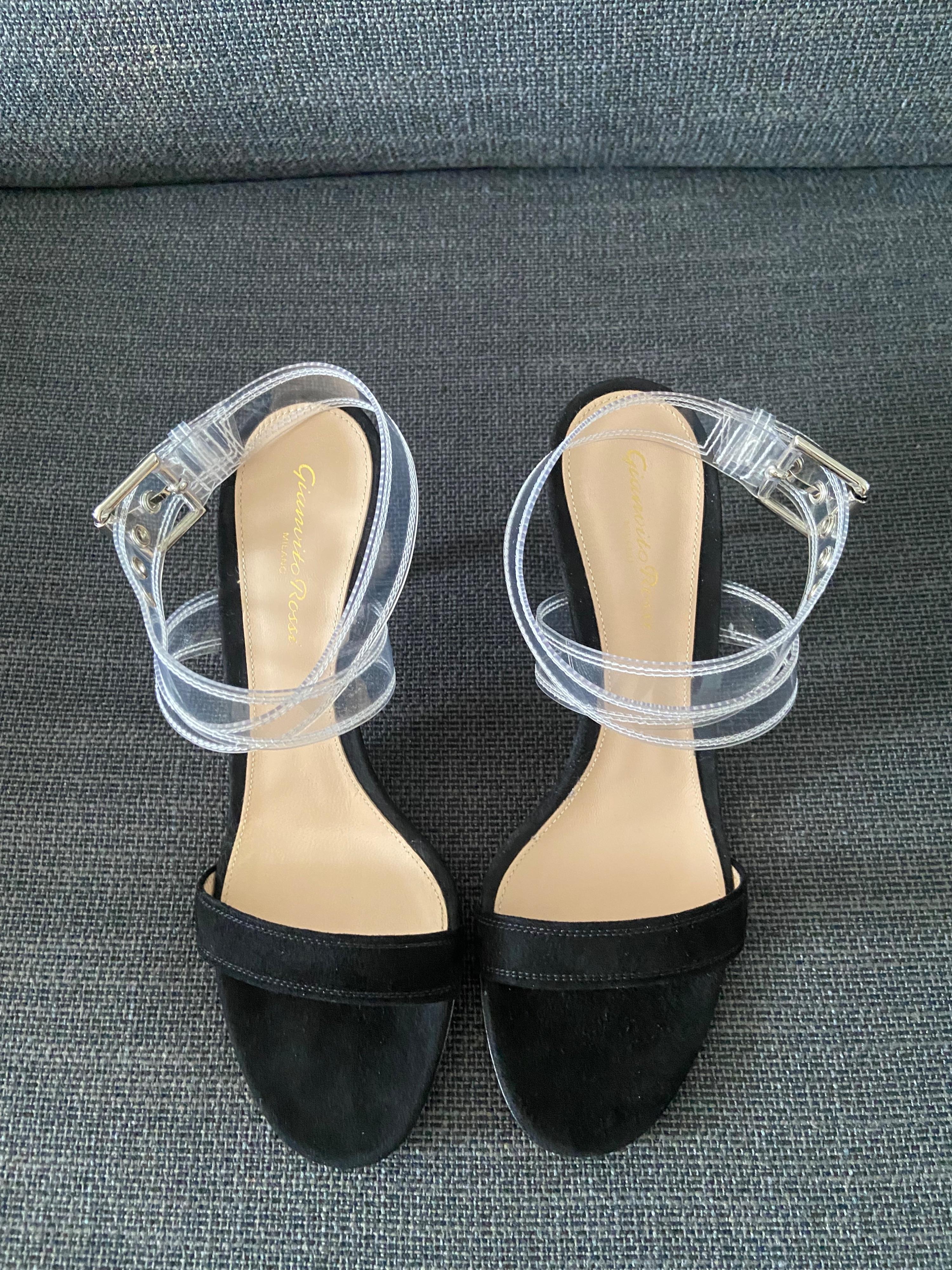 Black Suede Terry 85 Sandals