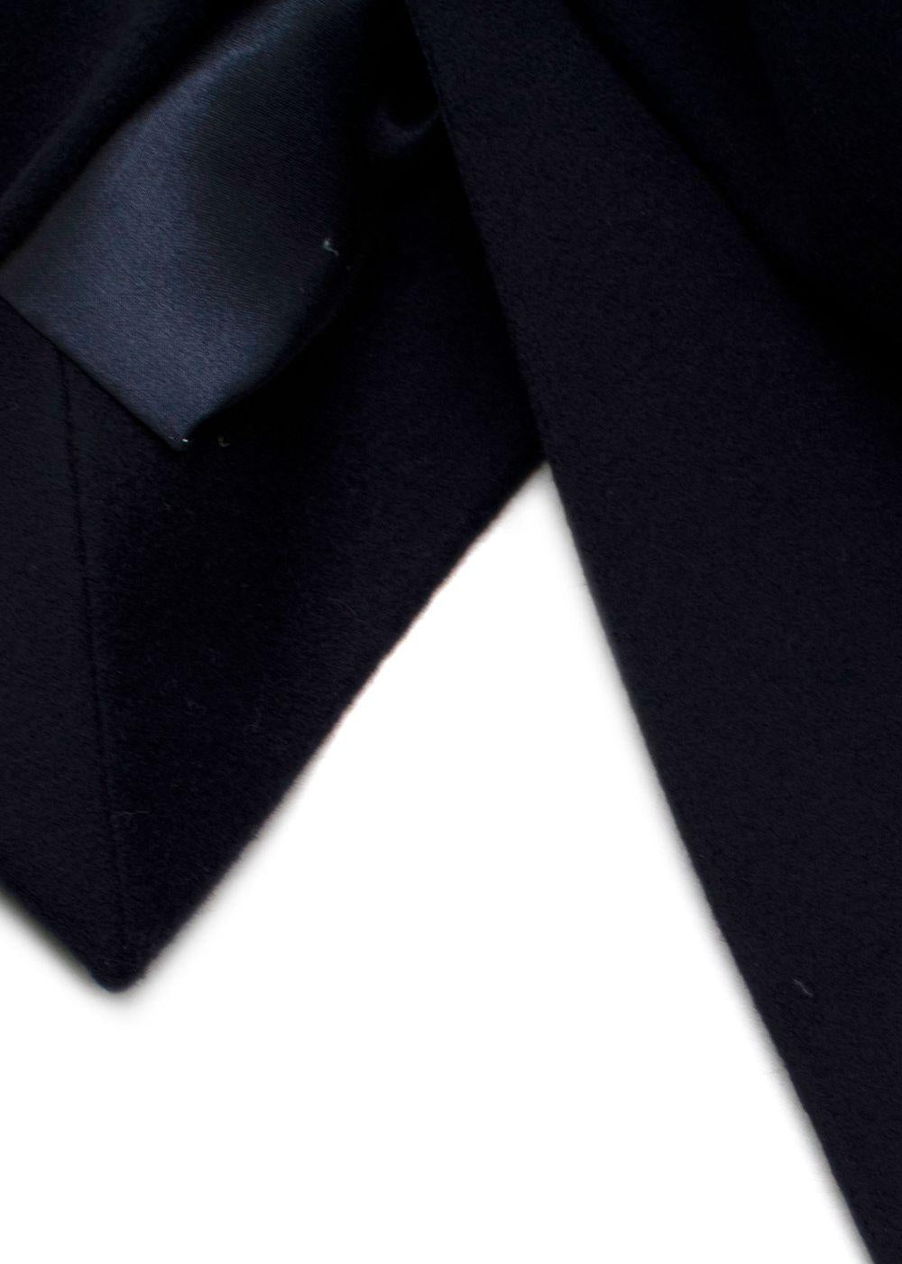Dolce & Gabbana Navy Single Breasted Wool Coat