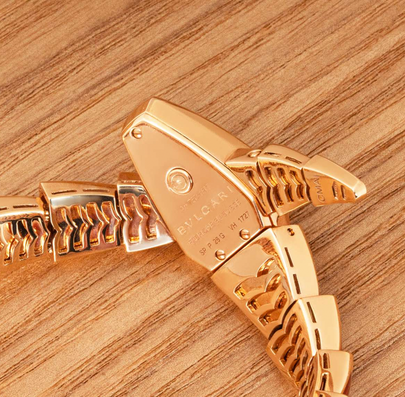 Bvlgari 18k Rose Gold Diamond Serpenti Scaglie Watch