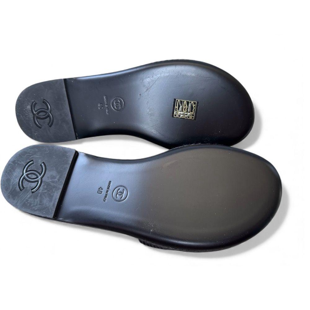 Chanel Black CC Slides