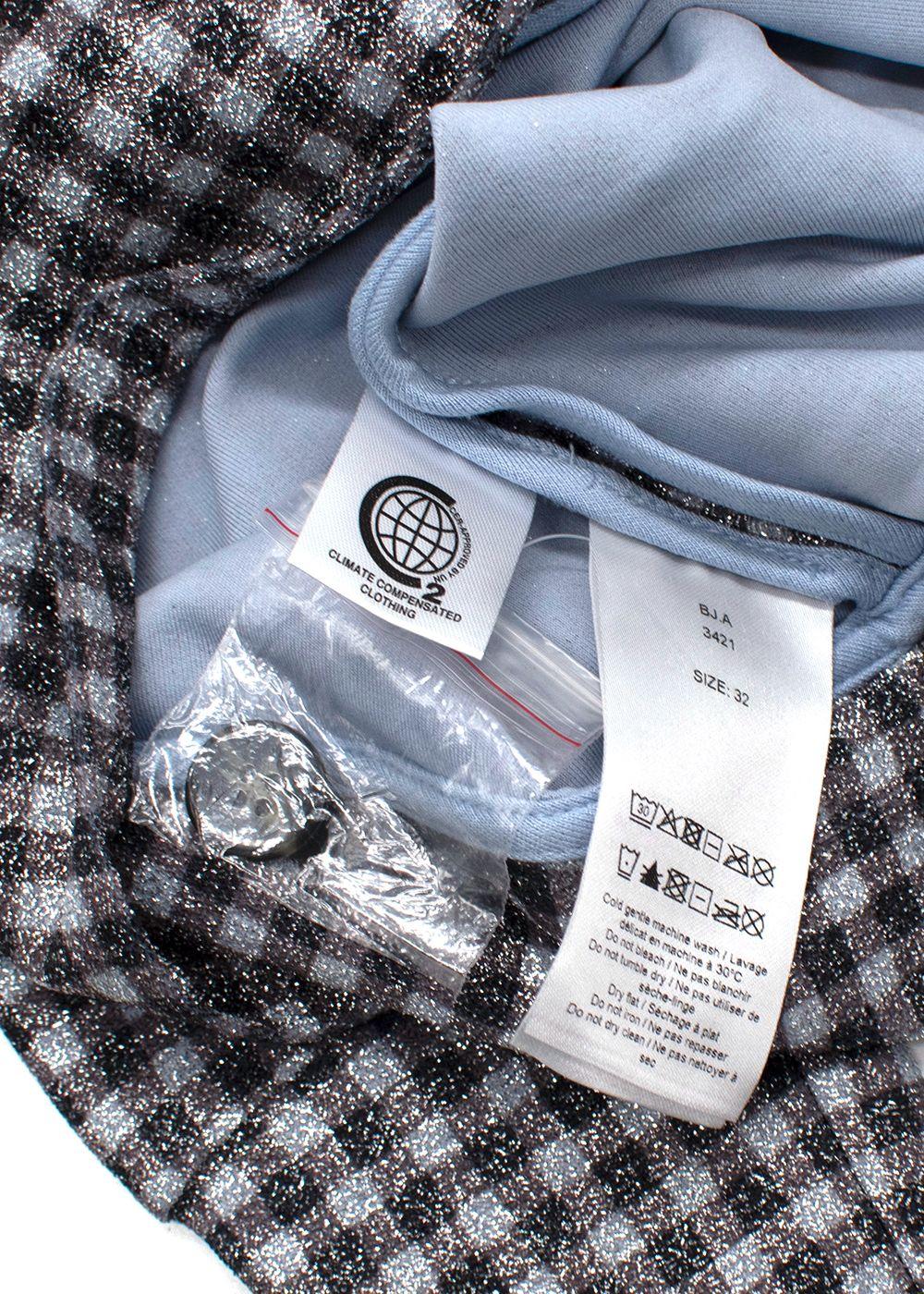 Ganni Metallic Gingham Cardigan