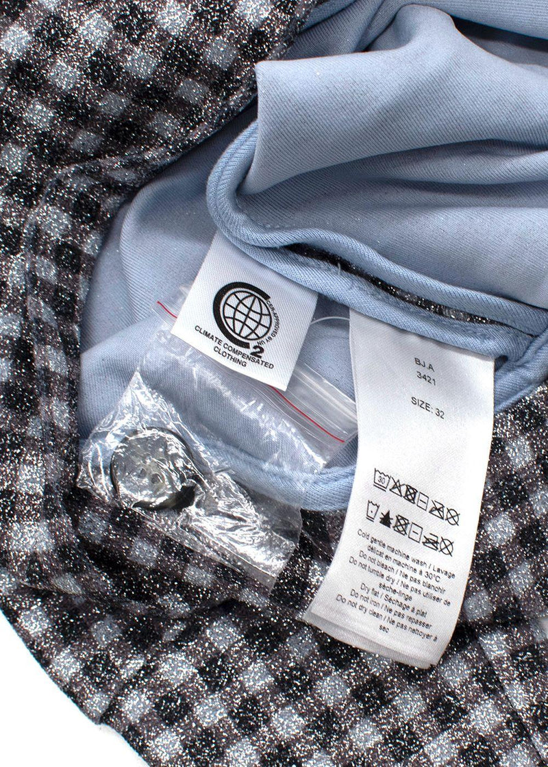 Ganni Metallic Gingham Cardigan