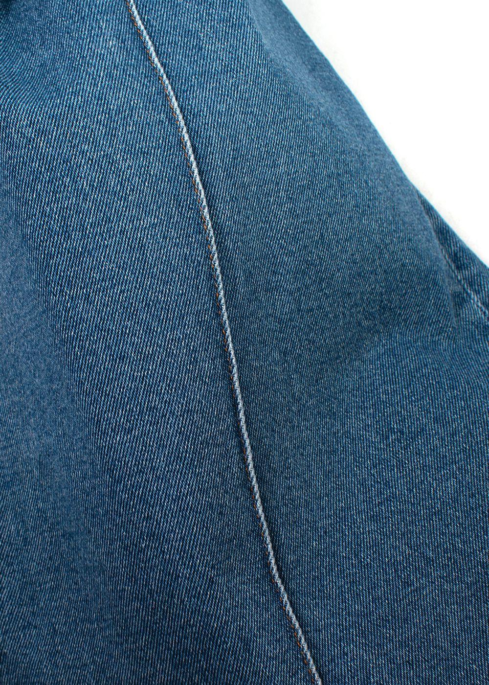 Oscar de la Renta Blue Wide-Leg Jeans