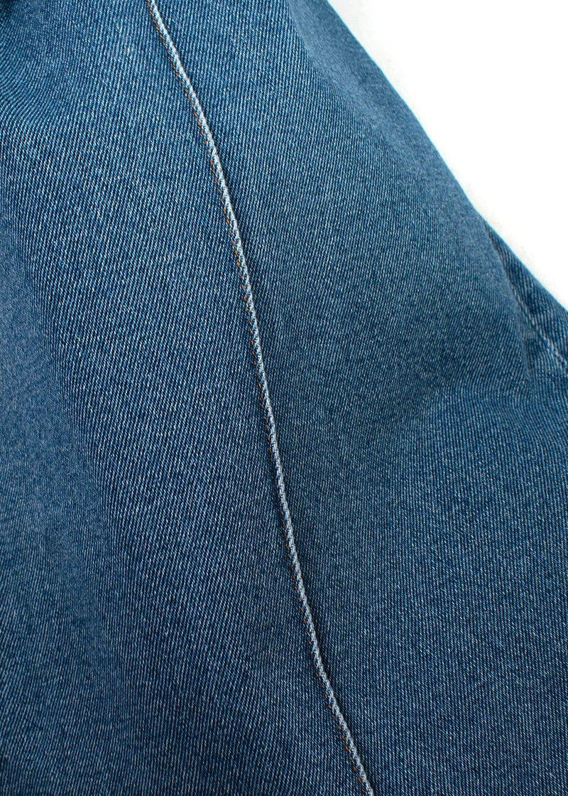 Oscar de la Renta Blue Wide-Leg Jeans