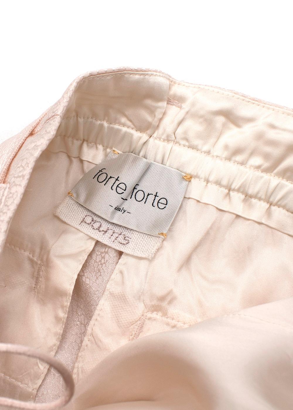 Pale pink hammered silk trousers