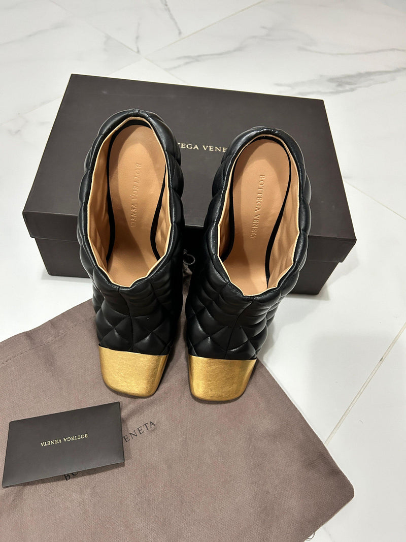 Bottega Veneta Black Quilted Leather Mules