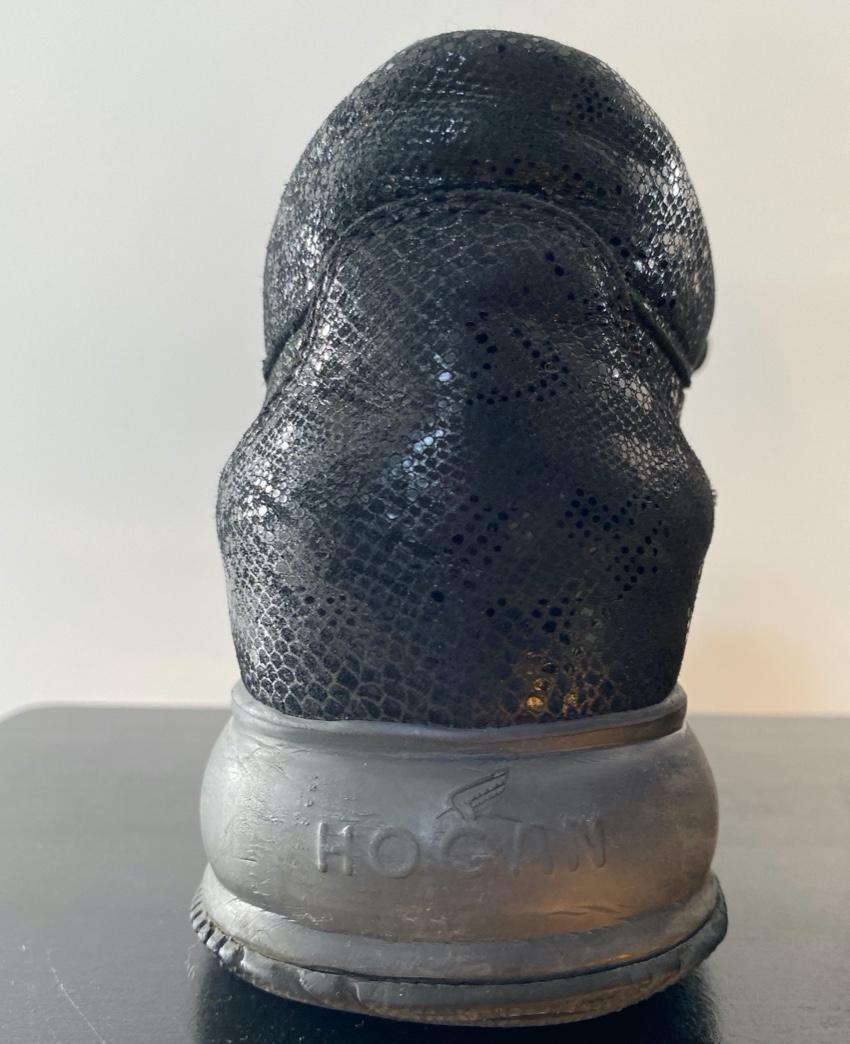 Hogan Black Lace Interactive Crystal H Sneakers