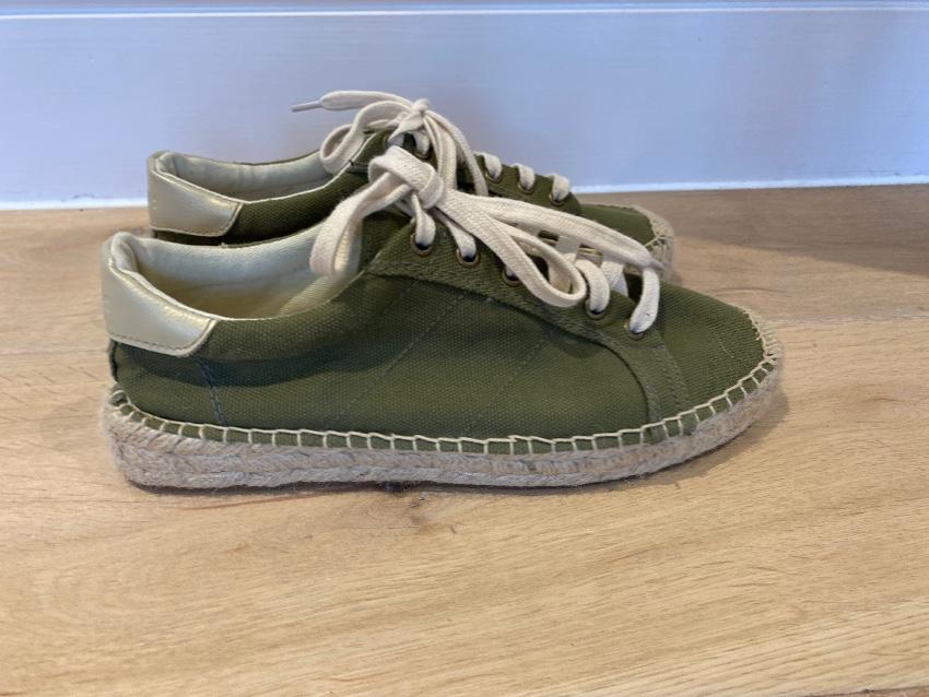 Soludos Canvas Izzy Green Espadrilles