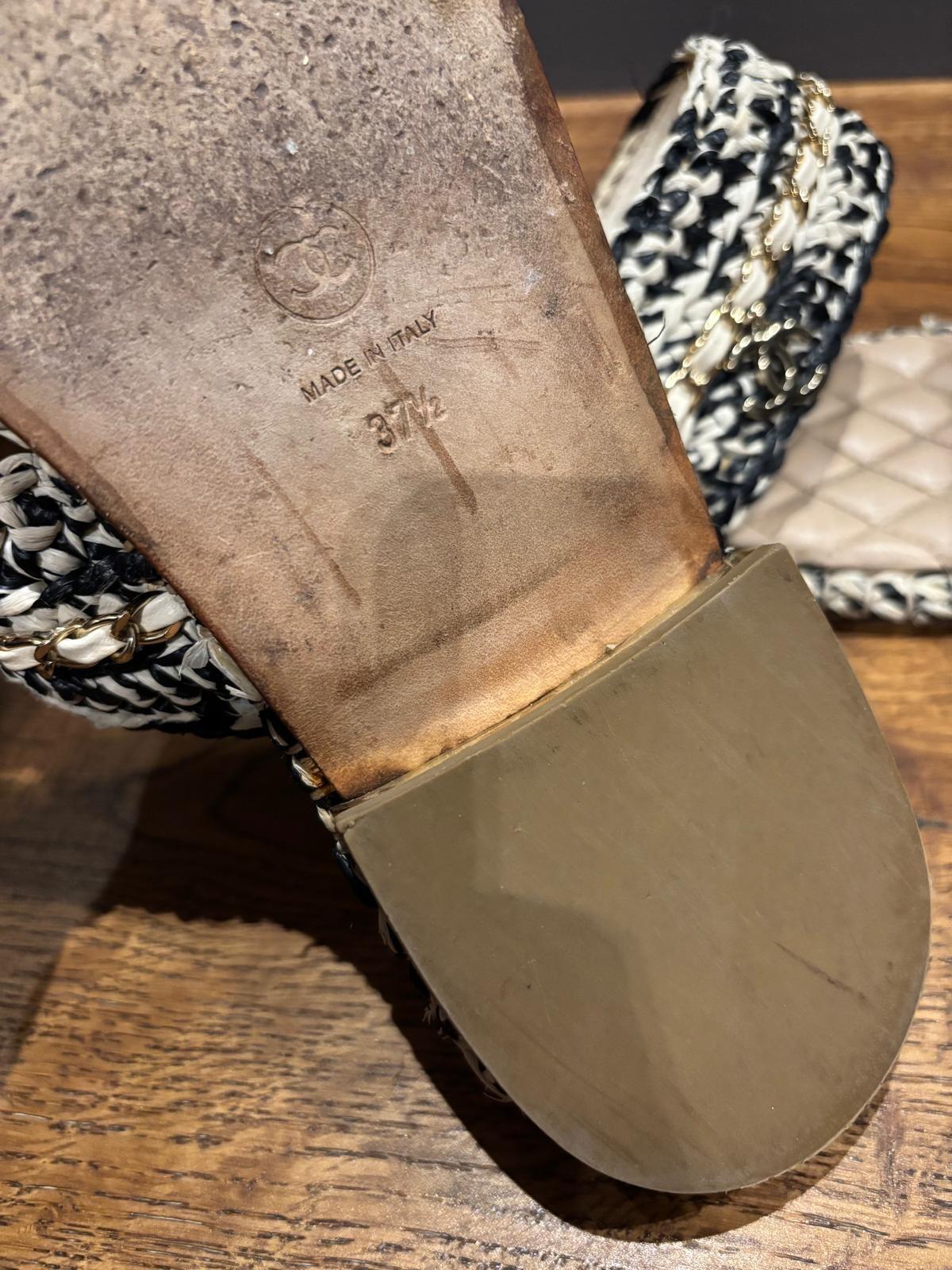 Chanel Tweed Thong Sandals