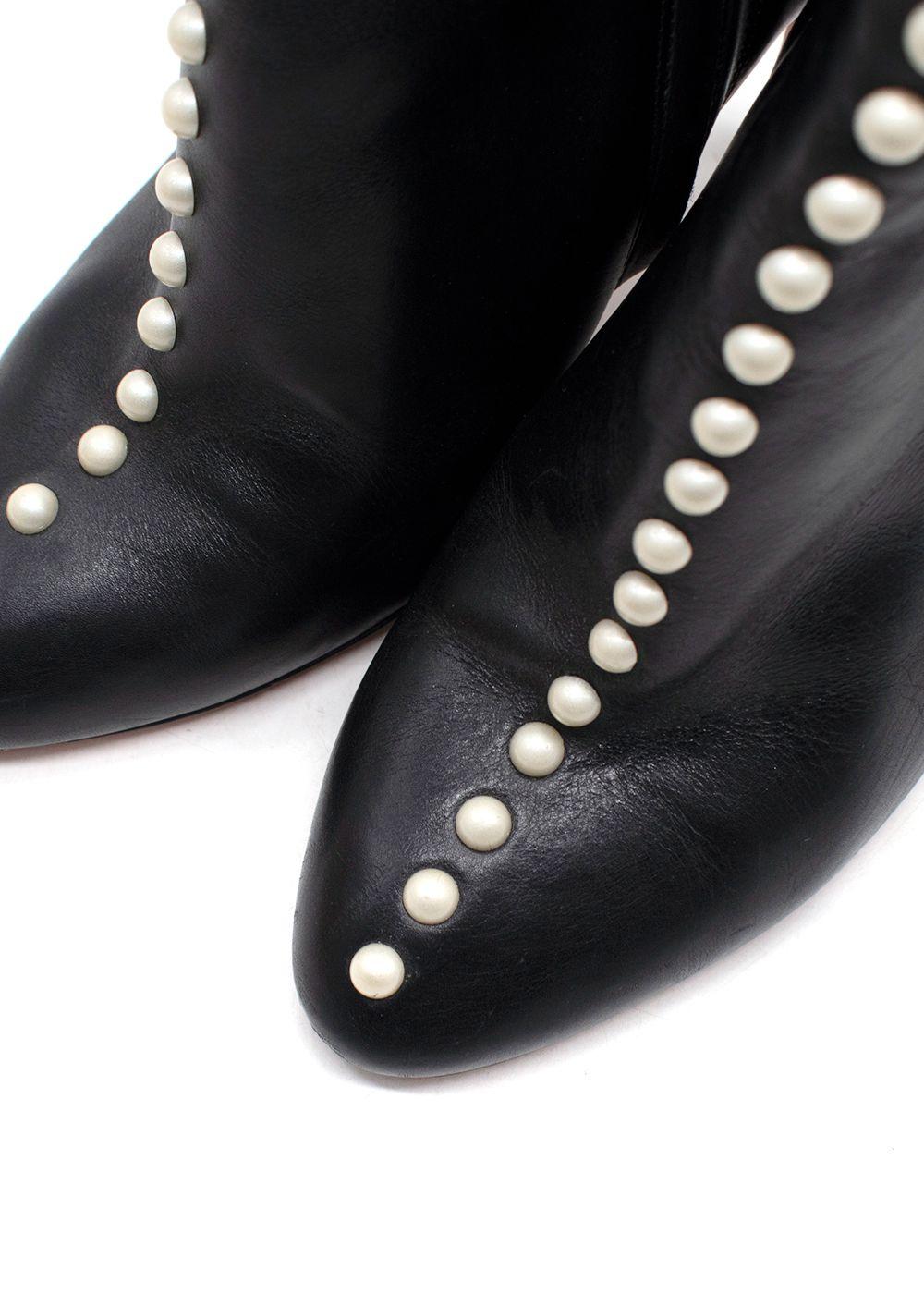 Aquazurra Firenze Black Follie Pearl Boots