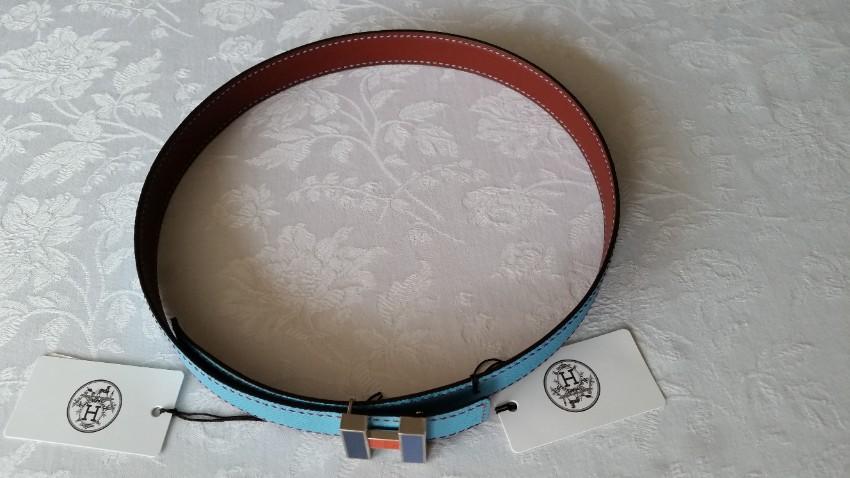 Hermes 24mm Reversible Belt with Tri-Colour H Buckle - Size 70