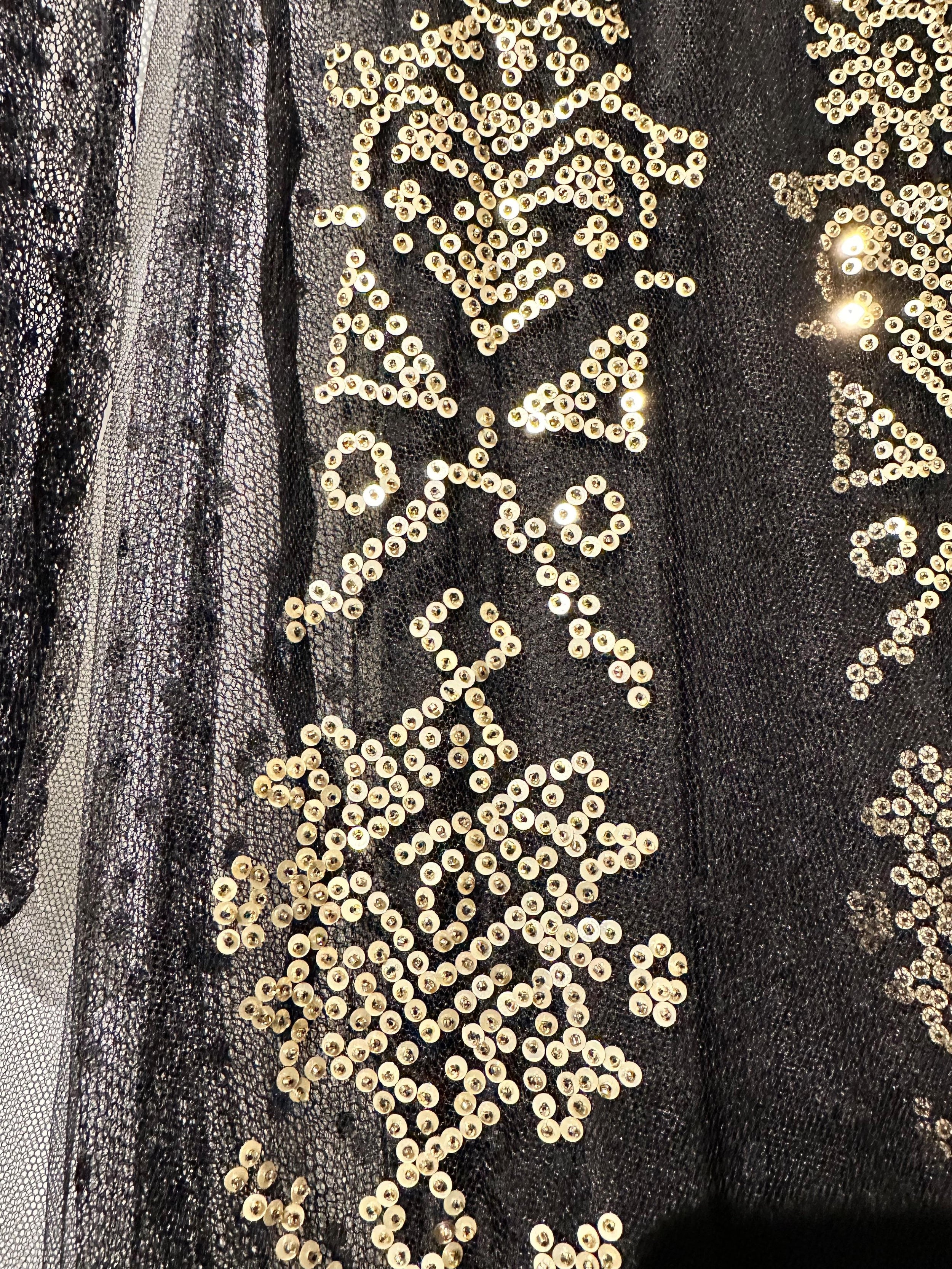 Red Valentino Black Sequin Embellished Mini Dress