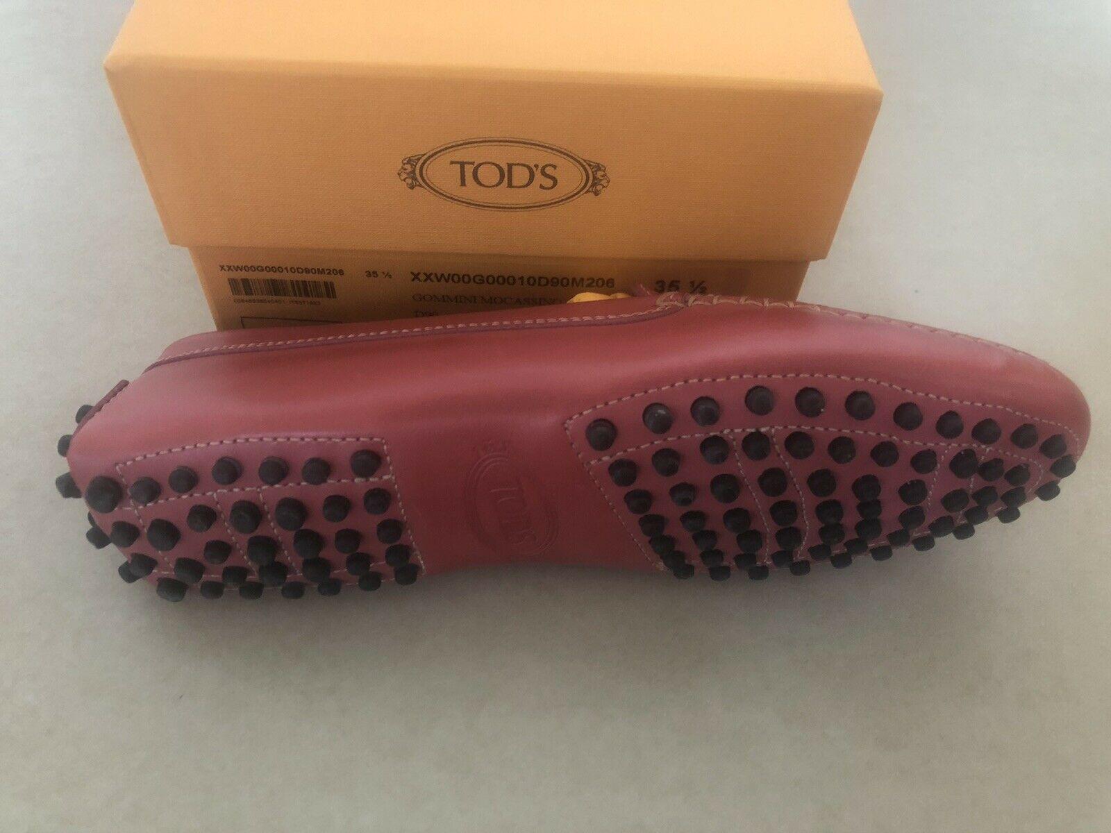 Tods Antique Rose Gommini Penny Loafers