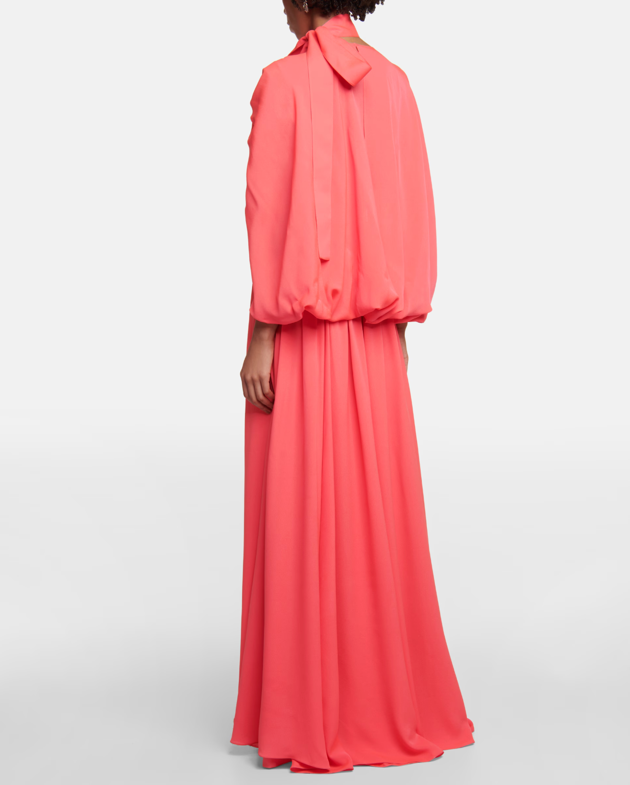 Elie Saab Pleated Silk Chiffon Gown