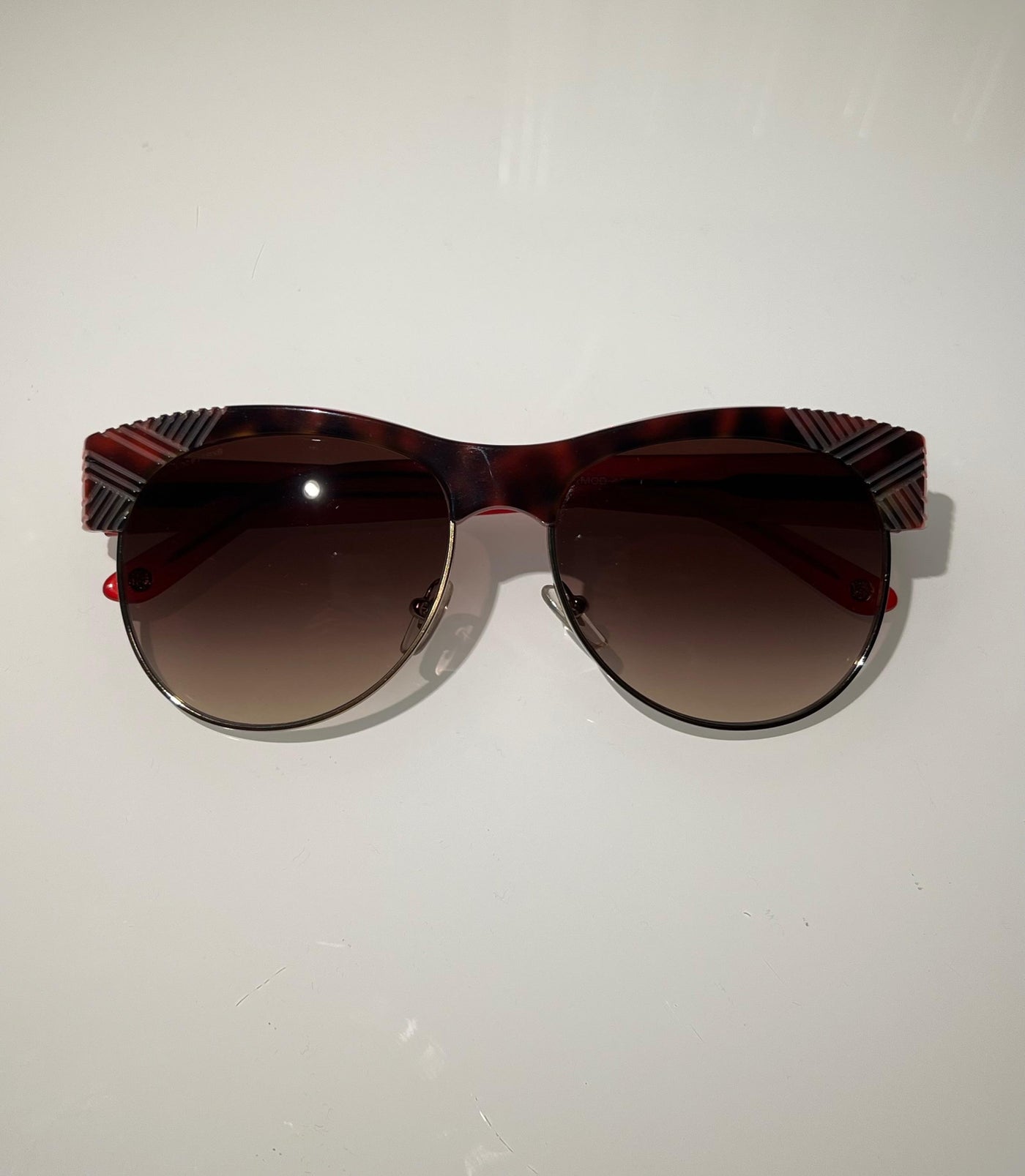 Versace Red Half Rim Sunglasses