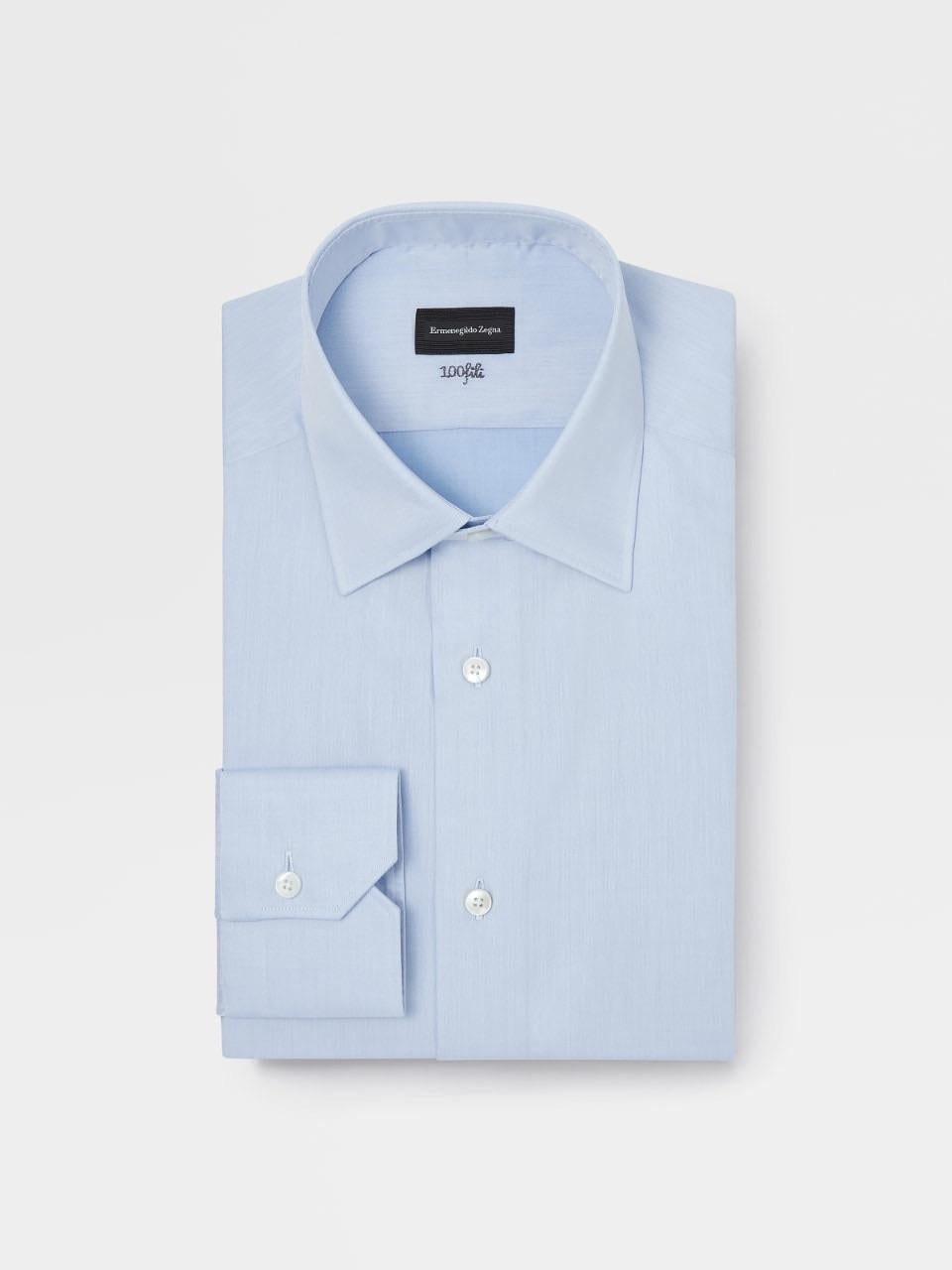 light blue cotton dress shirt