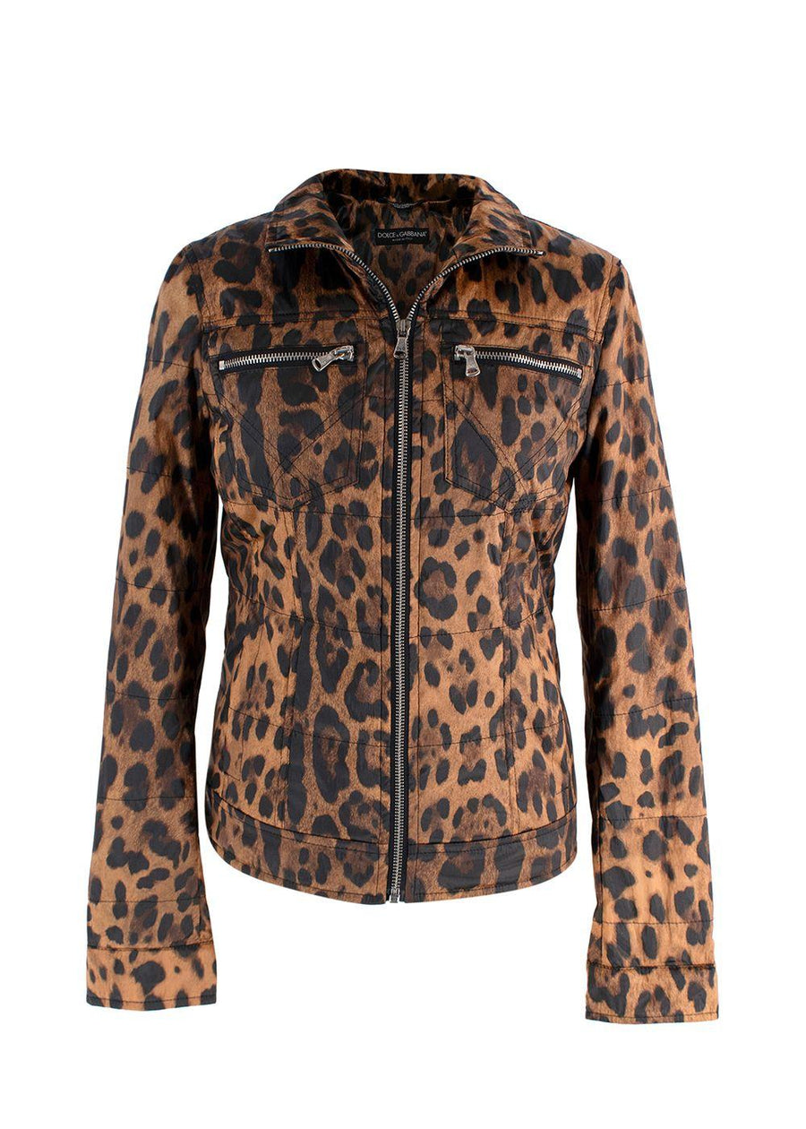 Dolce & Gabanna Leopard Print Trucker Jacket