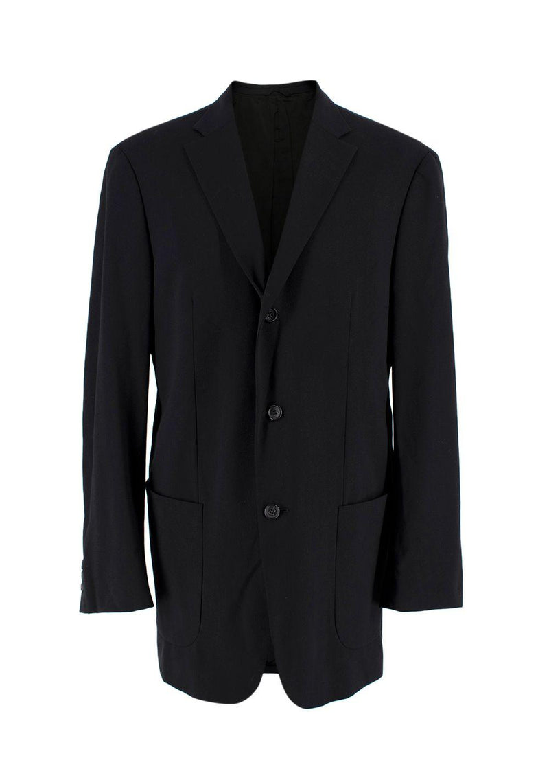Jil Sander Black Single Breasted Wool Blend Blazer