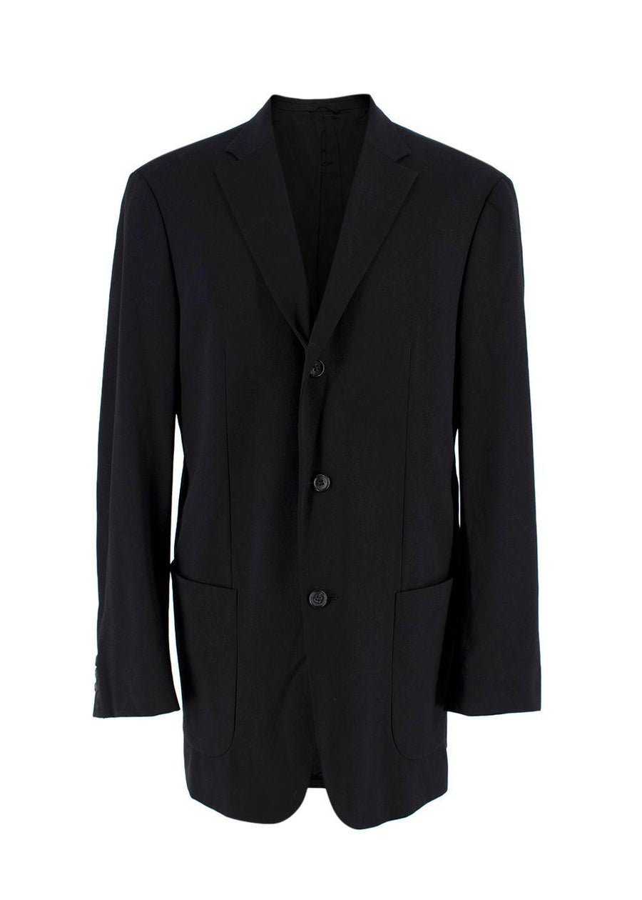 Jil Sander Black Single Breasted Wool Blend Blazer