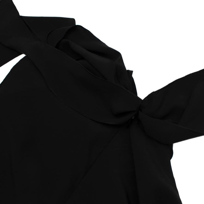 Red Valentino Black Silk Crepe Ruffled Blouse