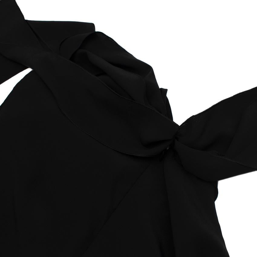 Red Valentino Black Silk Crepe Ruffled Blouse