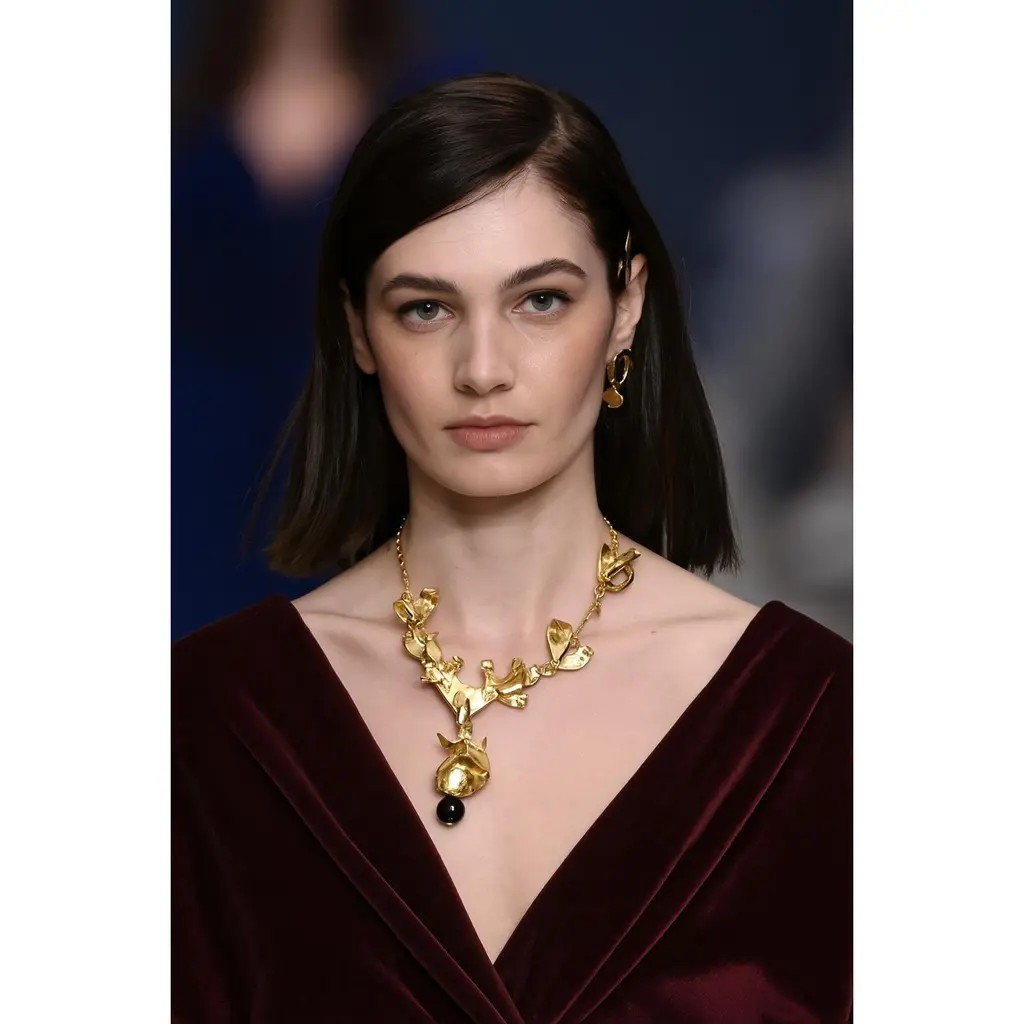 Valentino Floral Motif Metal Necklace