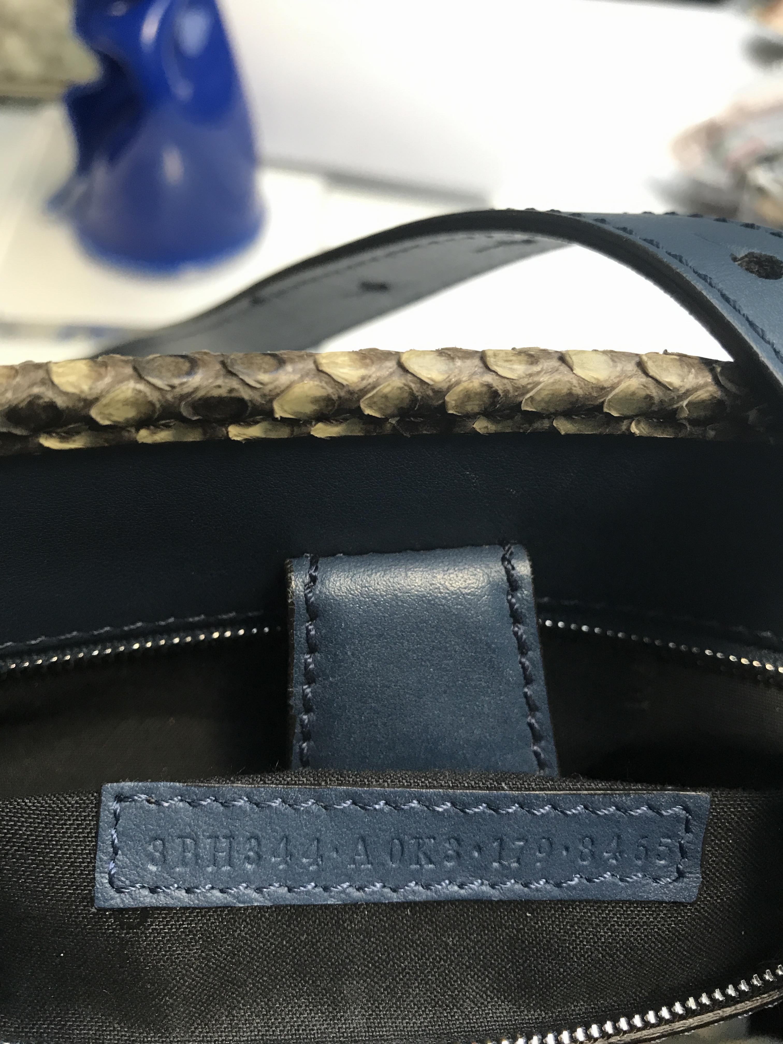 Fendi Blue Leather & Snakeskin Small Runaway Bag