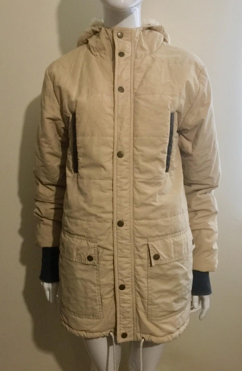 Ganni faux shearling lined hooded coat