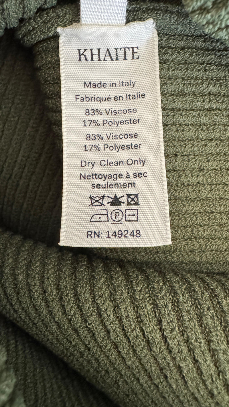 Khaite Green Ribbed Alessandra Midi Dress