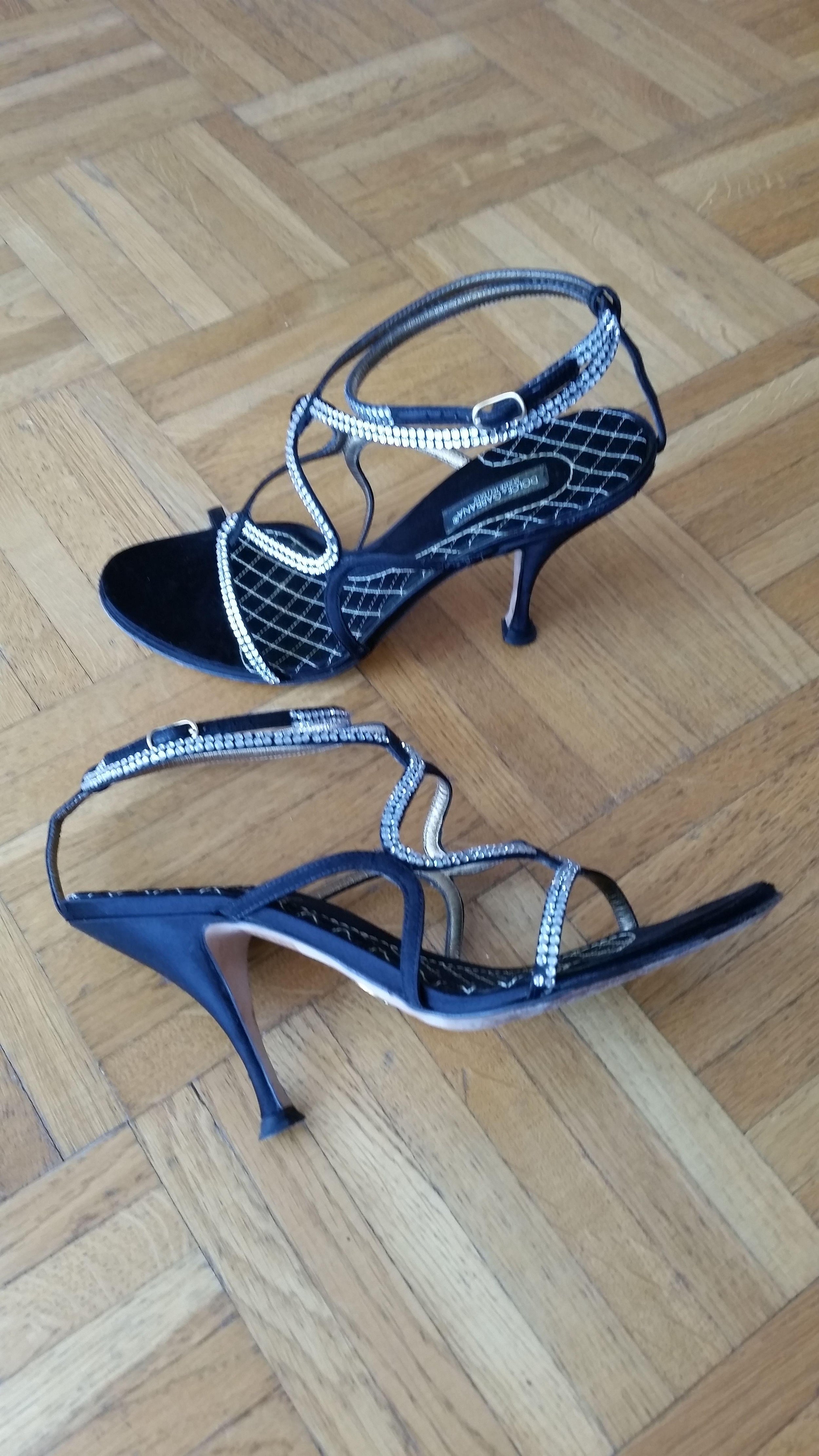 Dolce & Gabbana Jewelled Satin Sandals