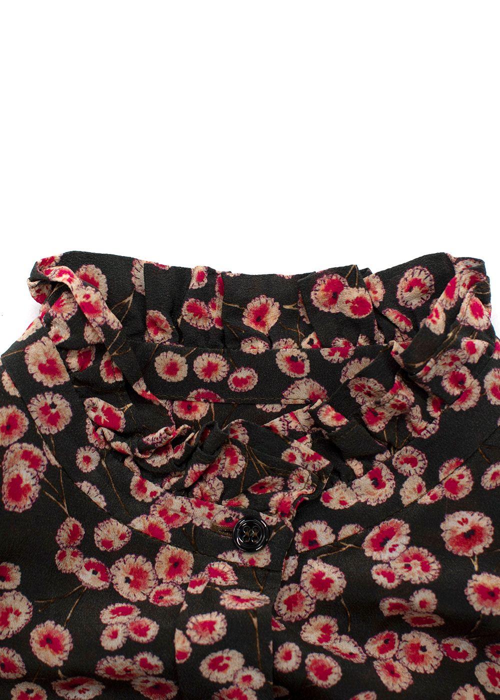 Isabel Marant Pink Floral Print Silk Blouse