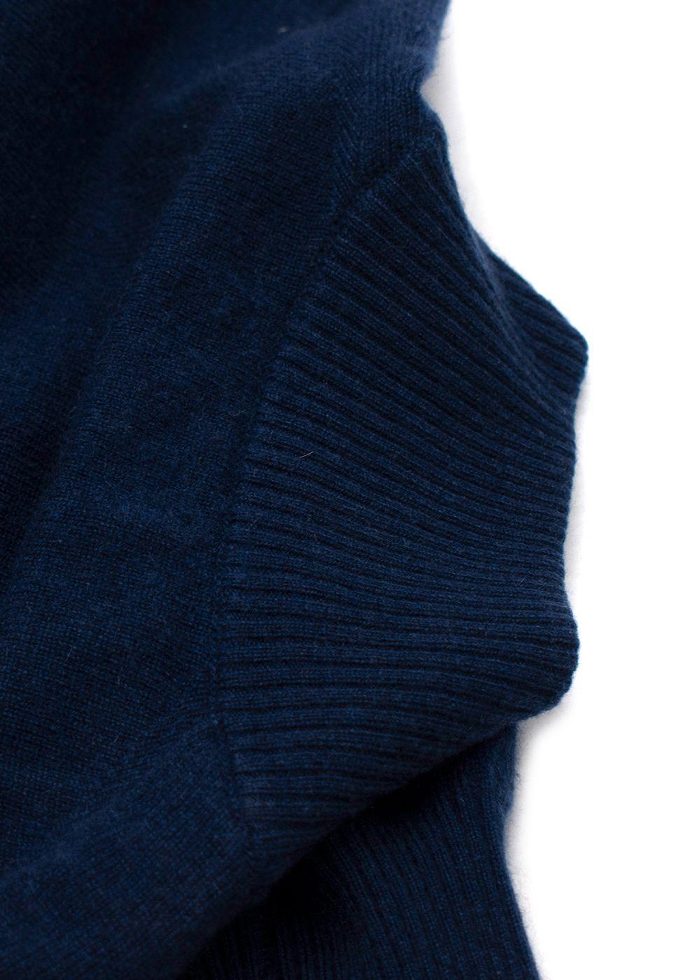 Brunello Cucinelli Royal Blue High-Neck Cashmere Cardigan