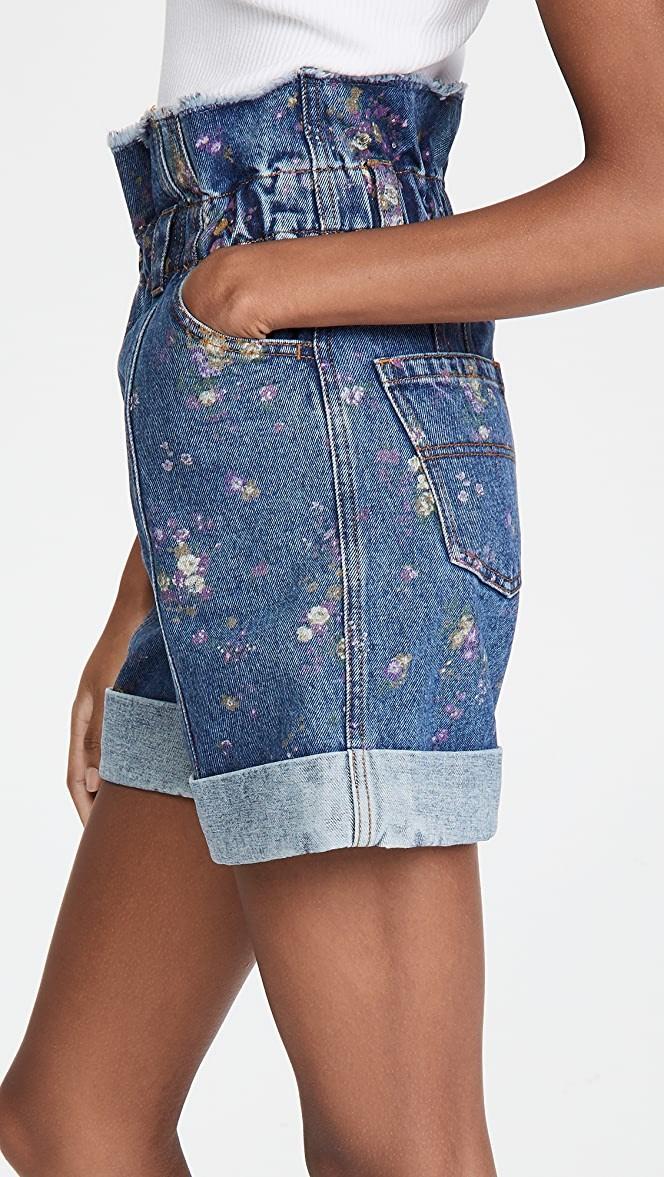 Philosophy di Lorenzo Serafini Floral Paperbag Waist Denim Shorts