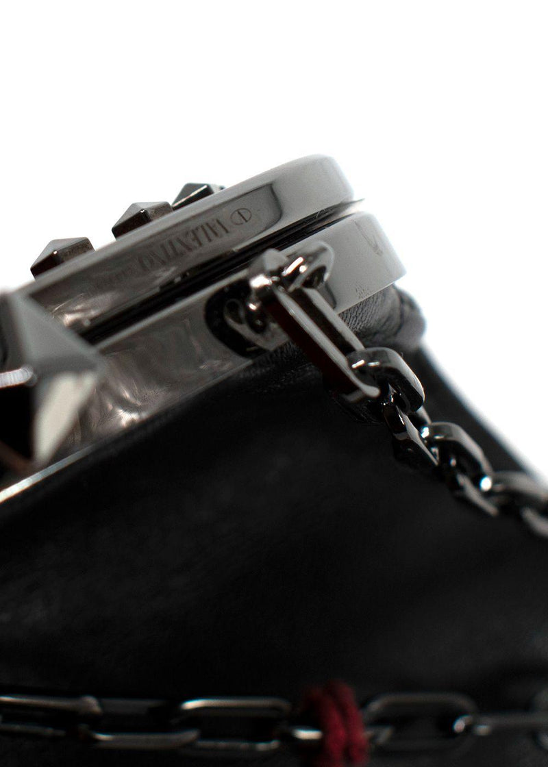 Valentino Studded leather bag charm pouch