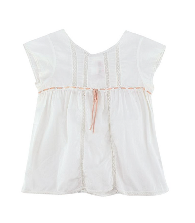 Lace Detail Kids 8Y Cotton Blouse