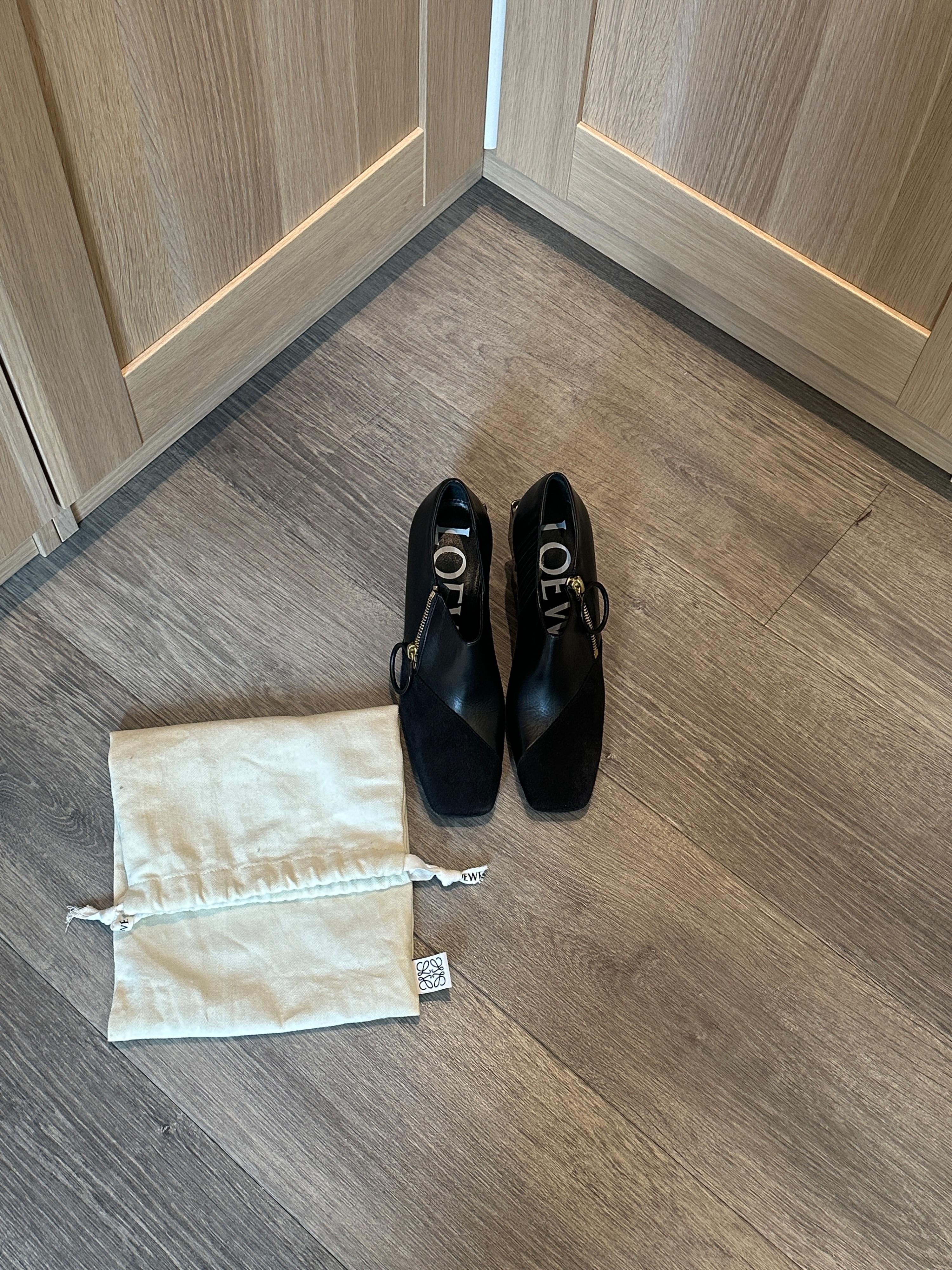 Loewe Black Leather/Suede Ankle Boots