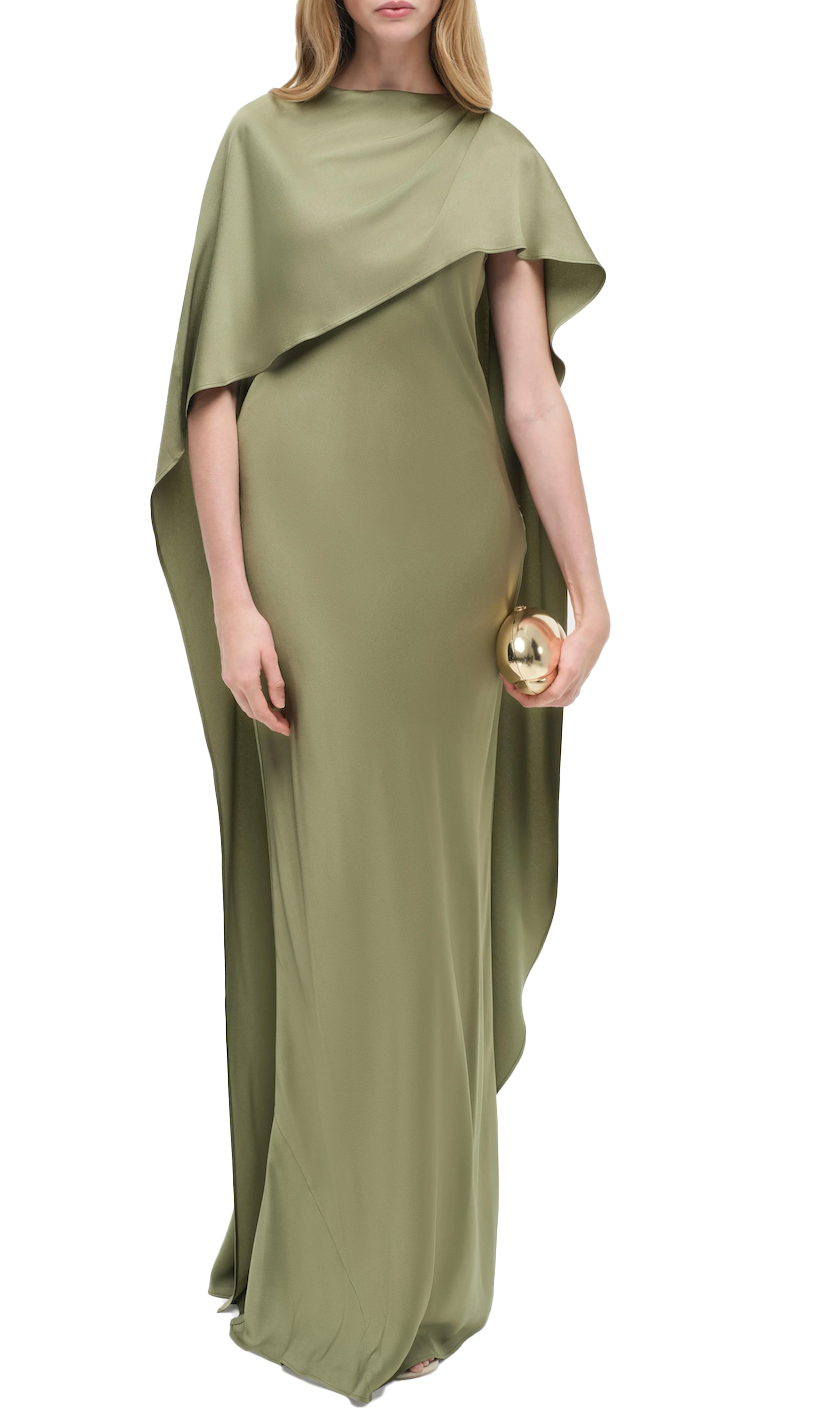 Simkhai Izel Satin Cape Gown