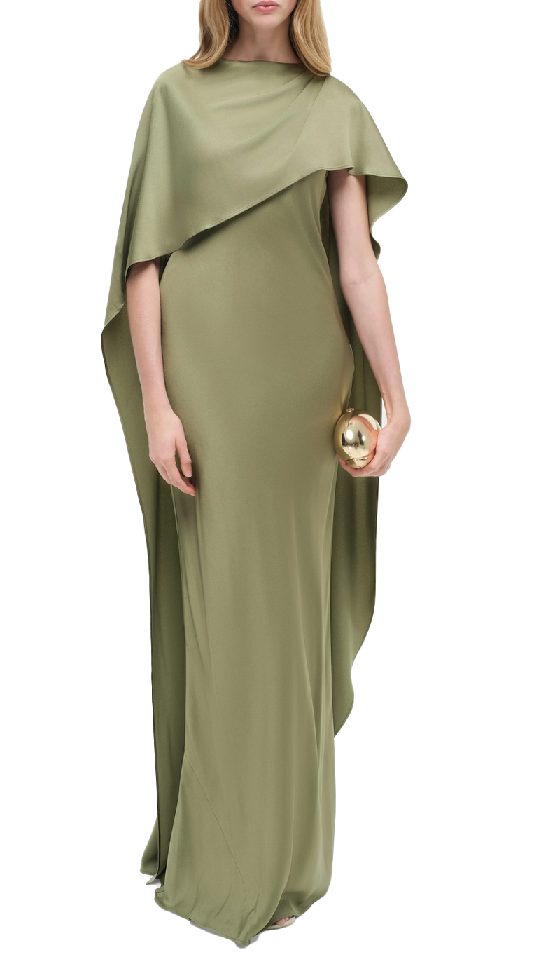 Simkhai Izel Satin Cape Gown