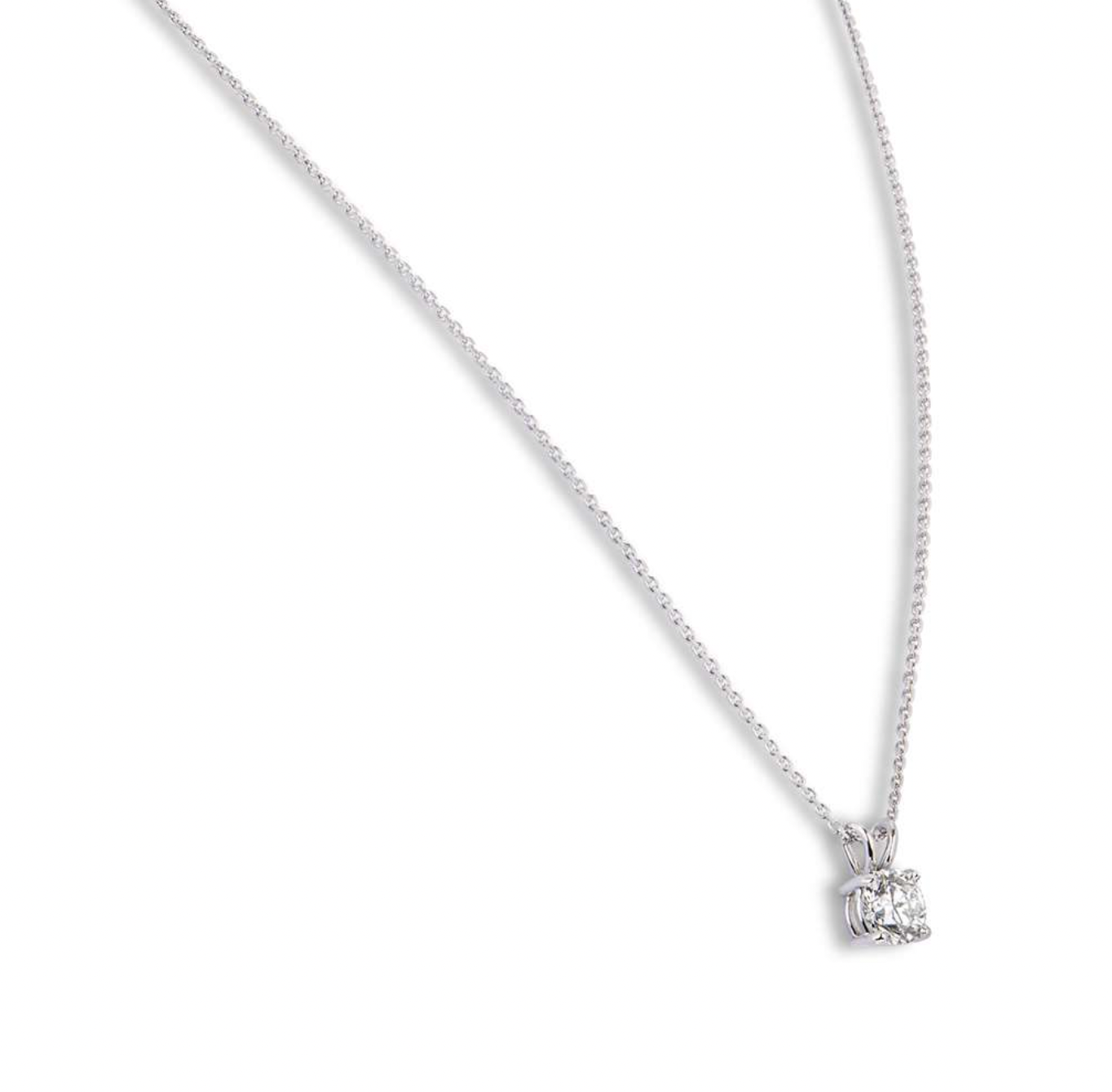 18ct white gold & white diamond pendant necklace 1.23ct