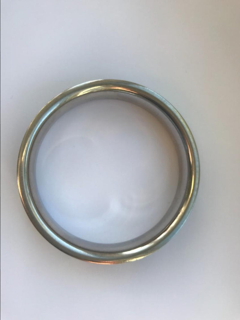 Sergio Rossi Steel & Exotic Leather Bangle