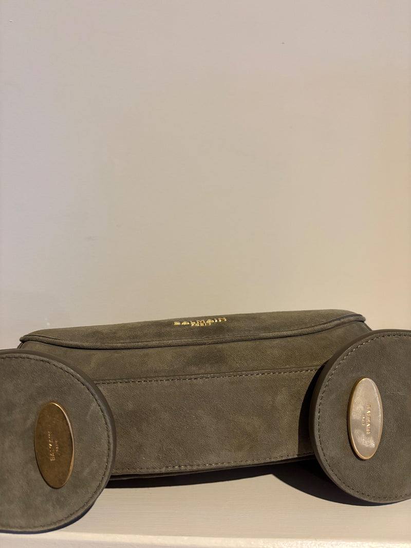 Balmain Khaki Suede Jodie Madame Bag