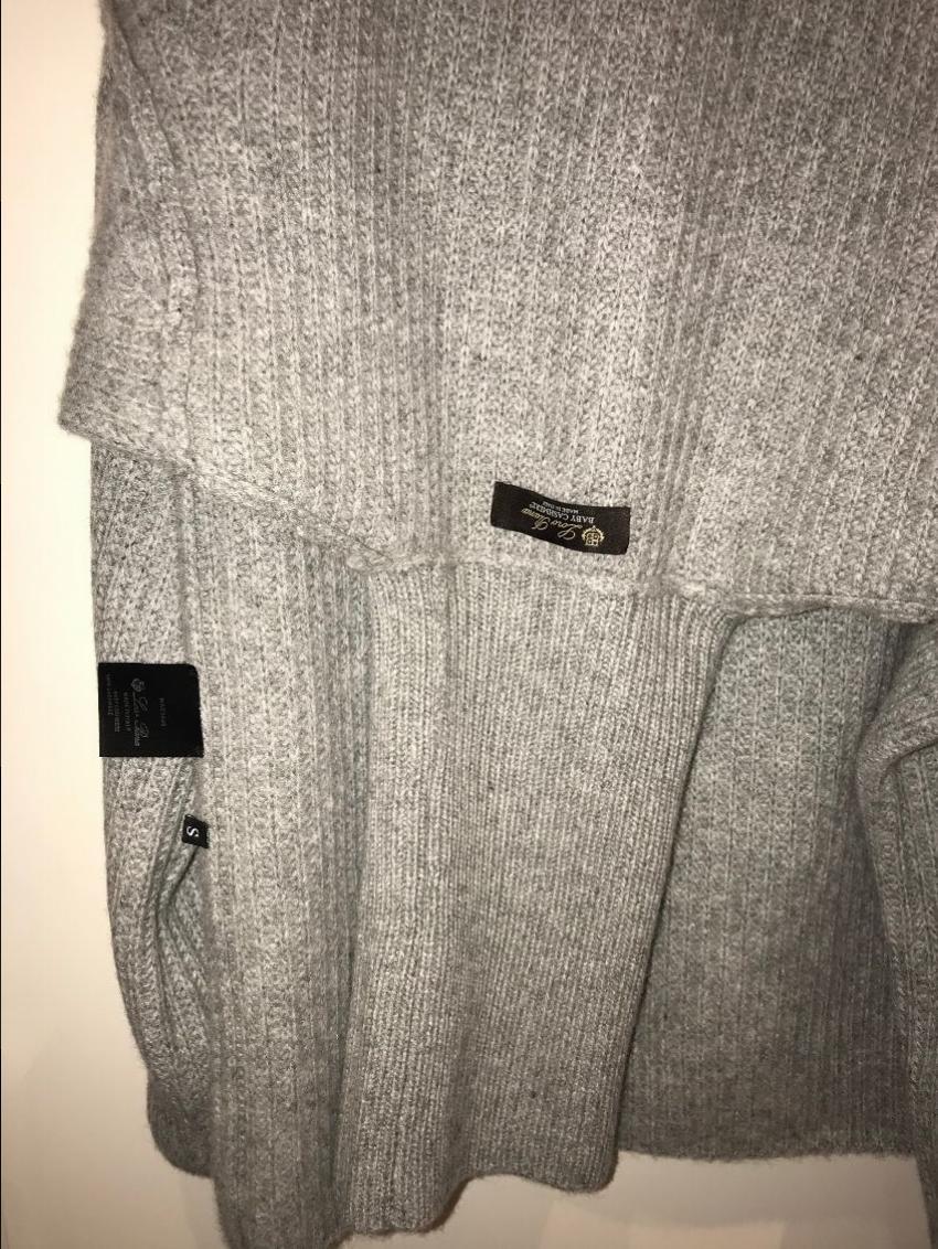 Loro Piana Baby Cashmere Grey Knit Roll Neck Dress