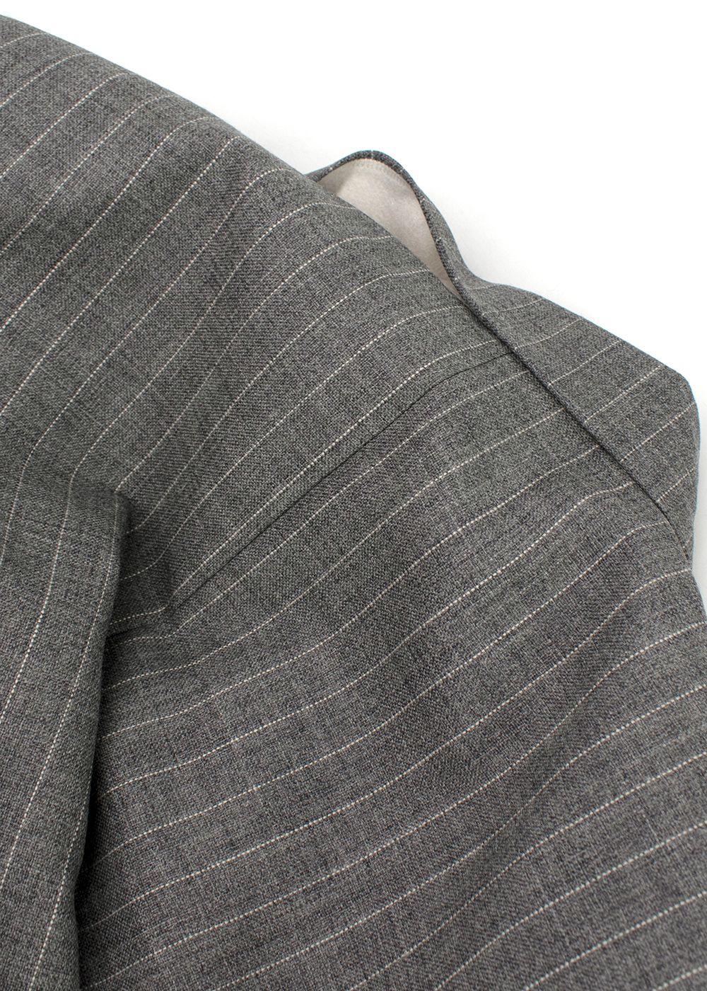 There Was One  Grey Pinstripe Blazer and Tailored Trouser Suit