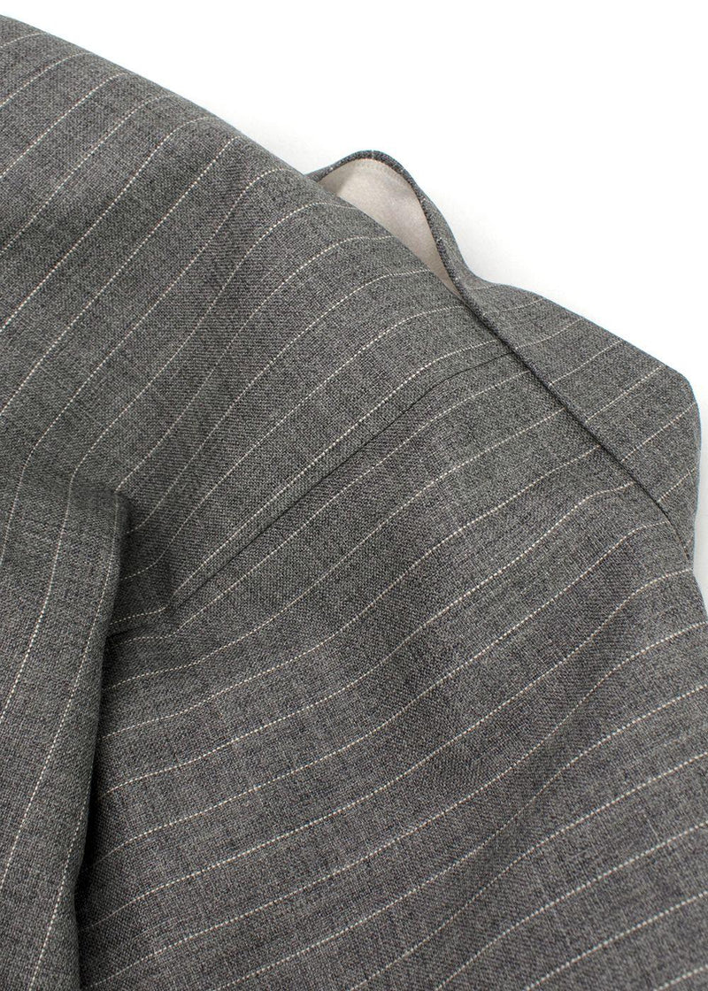 There Was One  Grey Pinstripe Blazer and Tailored Trouser Suit